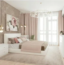 Bedroom Design With Beige Bed Photo