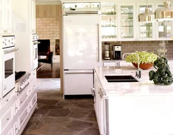 White Refrigerator In The Kitchen Photo