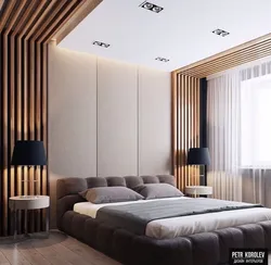 Decor With Slats In The Bedroom Interior