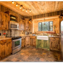 Cover the kitchen with wood photo