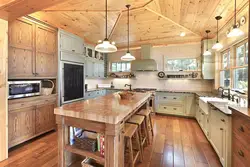 Cover the kitchen with wood photo