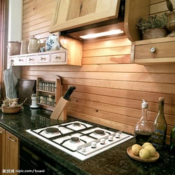 Cover the kitchen with wood photo