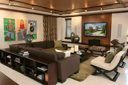 Living Room Design With Sofa In The Center