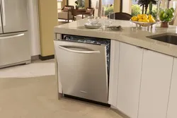 Freestanding dishwasher photo in the kitchen interior