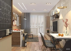 Kitchen design in a two-room apartment 7 m
