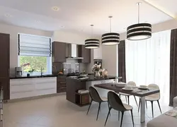 Modern Living Room With Kitchen House Interior With Photo