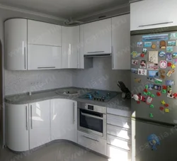Встроенная Кухня Для Маленькой Кухни Угловая С Холодильником Фото