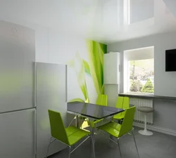 Kitchen interior black white green