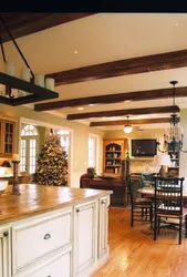 Photo Of A Kitchen With Beams On The Ceiling Photo
