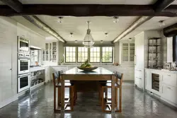 Photo Of A Kitchen With Beams On The Ceiling Photo
