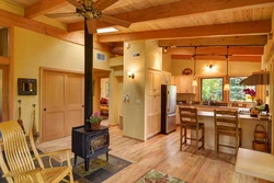 Interior Of A Living Room Kitchen In A Frame House