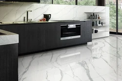 Marble Porcelain Tiles In The Kitchen Photo