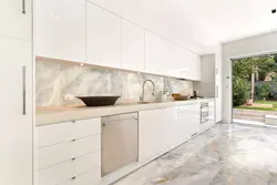 Marble porcelain tiles in the kitchen photo
