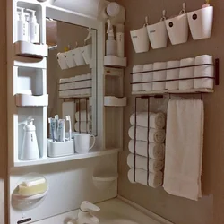 Система хранения в ванной комнате фото