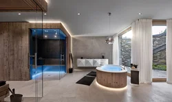 Bath design with sauna
