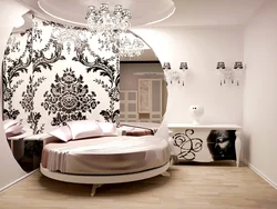 Round Bed In The Bedroom Interior Photo