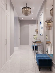 Gray-blue hallway interior