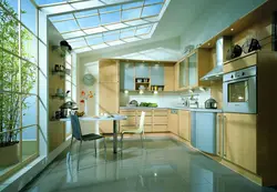 Kitchen With Stained Glass Window Design Photo