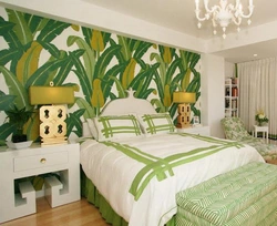 Wallpaper With Leaves In The Bedroom Photo