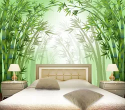 Wallpaper With Leaves In The Bedroom Photo