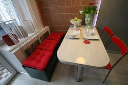 Kitchen interior with mini sofa