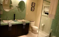 Bathroom in olive color design