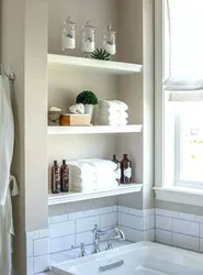 Bath corner shelves interior