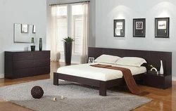 Bedroom interior with wenge bed