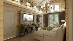 Living room interior in a frame house photo