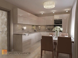 Kitchen interior in beige style