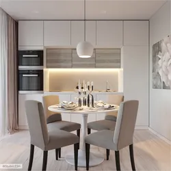 Kitchen interior in beige style