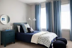 Curtains for a blue bedroom what color photo