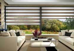 Roller blinds in the living room photo