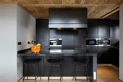 Кухня с черными стенами дизайн
