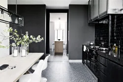 Kitchen with black walls design