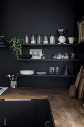 Kitchen With Black Walls Design
