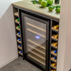 Wine cabinet in the kitchen interior photo