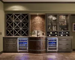 Wine cabinet in the kitchen interior photo