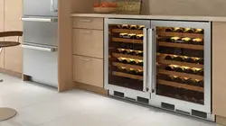 Wine cabinet in the kitchen interior photo