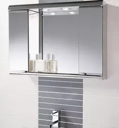 Mirror cabinet in the bathroom photo