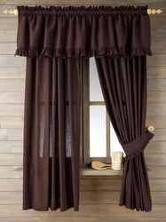 Curtains For A Brown Kitchen Photo