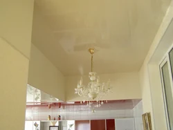 Photo Glossy Stretch Ceiling In The Kitchen Photo