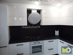 White Kitchen Black Oven Photo
