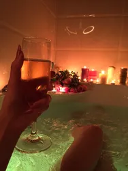 Photo With A Glass In The Bath