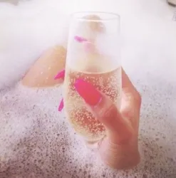 Photo With A Glass In The Bath