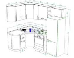 Проекты кухонь с размерами фото угловых