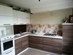 Kitchen White Bottom Top Wood Effect Photo