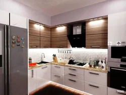 Kitchen white bottom top wood effect photo