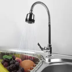 Kitchen faucet with flexible hose photo