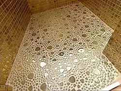 Ванна бөлмесінің еденіндегі мозаика фотосы